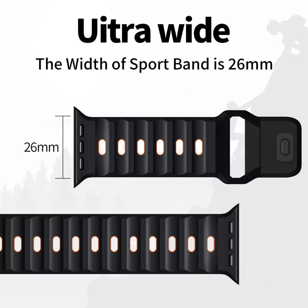 Premium Ultra Wide Rugged Silicone Band By iSerieshub Compatible For Apple Watch