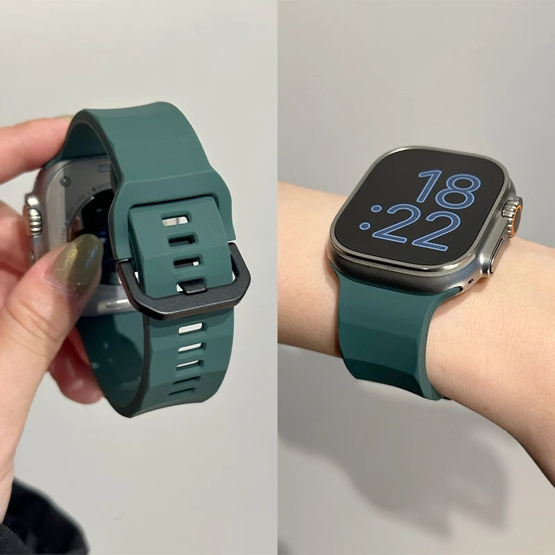 Premium Wave Surface Style Silicone Strap By iSerieshub Compatible for iWatch