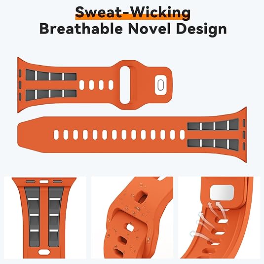 Premium Aeroline Pro Silicone Sports Bands By iSerieshub Compatible For Apple Watch