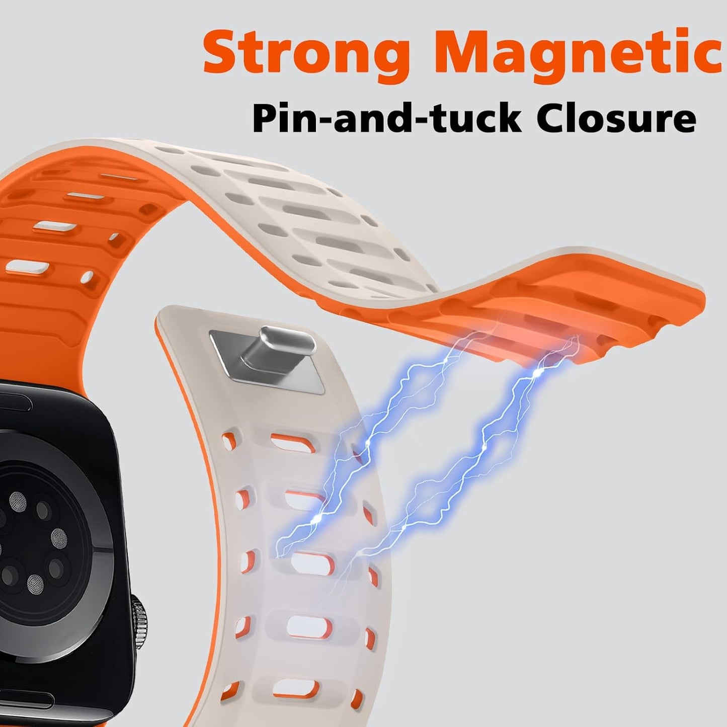 Premium RYB Silicone Magnetic Loop By iSerieshub Compatible For Apple Watch