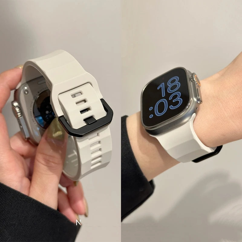 Premium Wave Surface Style Silicone Strap By iSerieshub Compatible for iWatch