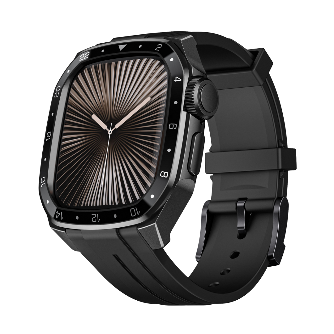 Luxury Metal Scale Ring Case With Straps By iSerieshub Compatible For Apple Watch
