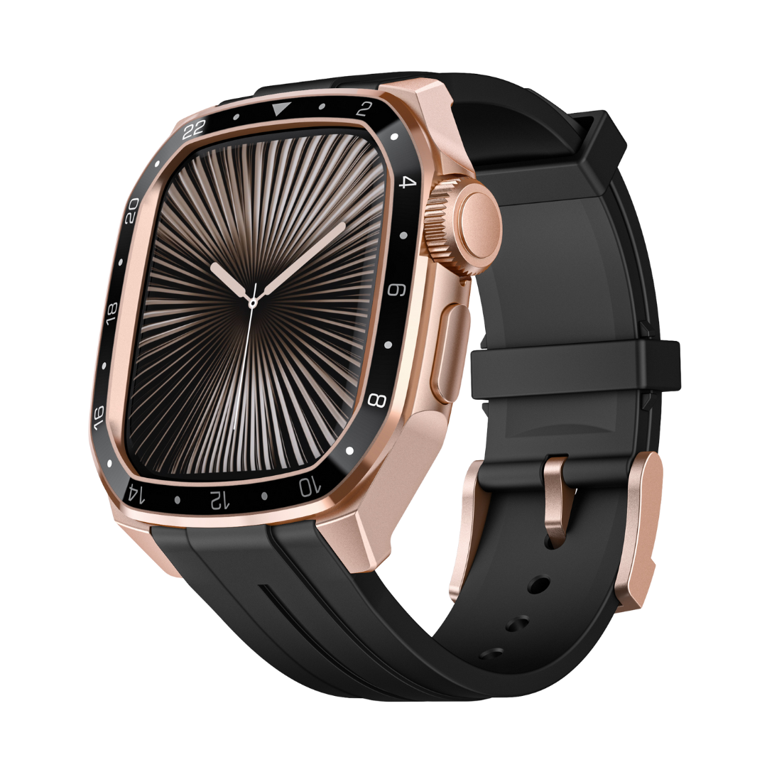 Luxury Metal Scale Ring Case With Straps By iSerieshub Compatible For Apple Watch
