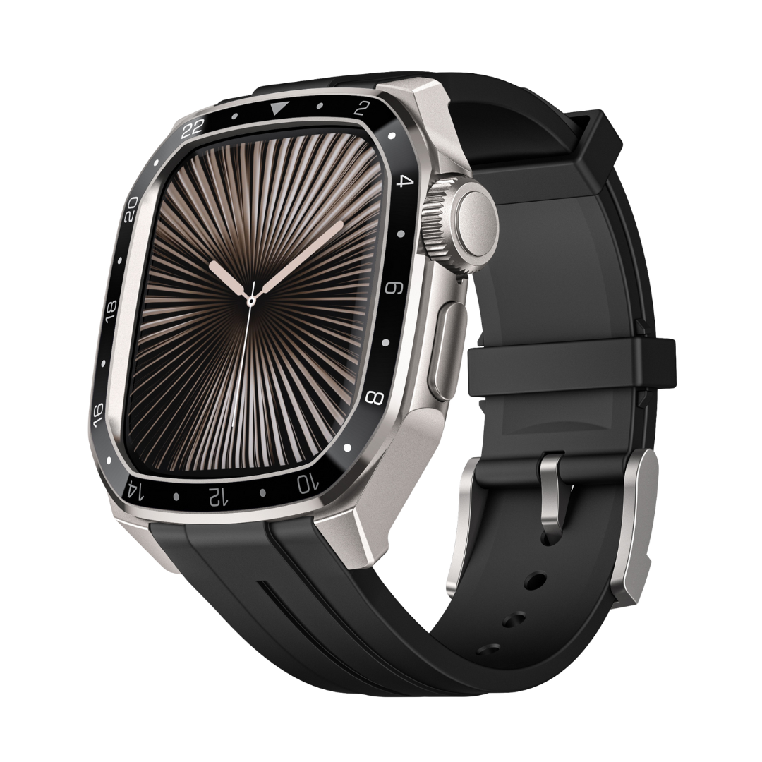 Luxury Metal Scale Ring Case With Straps By iSerieshub Compatible For Apple Watch