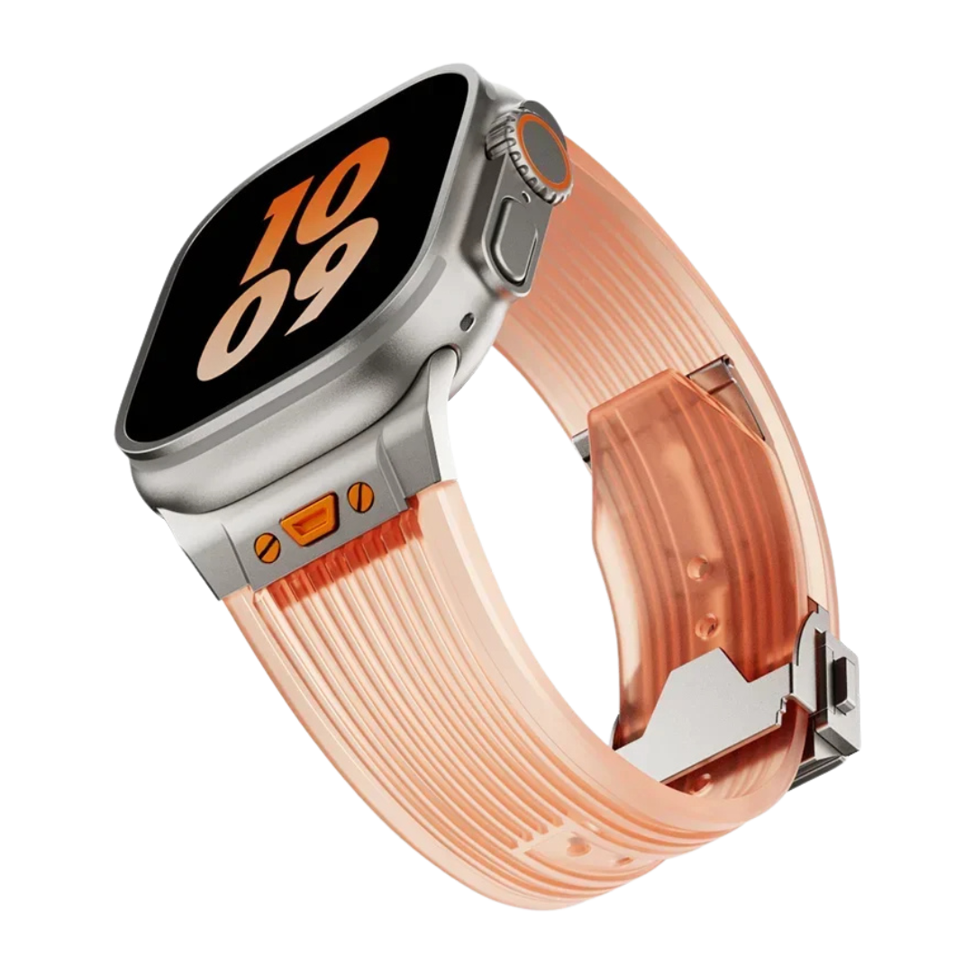 Premium Titanium Buckle Silicone Strap By iSerieshub Compatible For iWatch