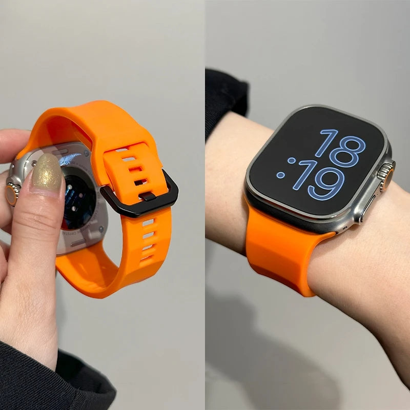 Premium Wave Surface Style Silicone Strap By iSerieshub Compatible for iWatch