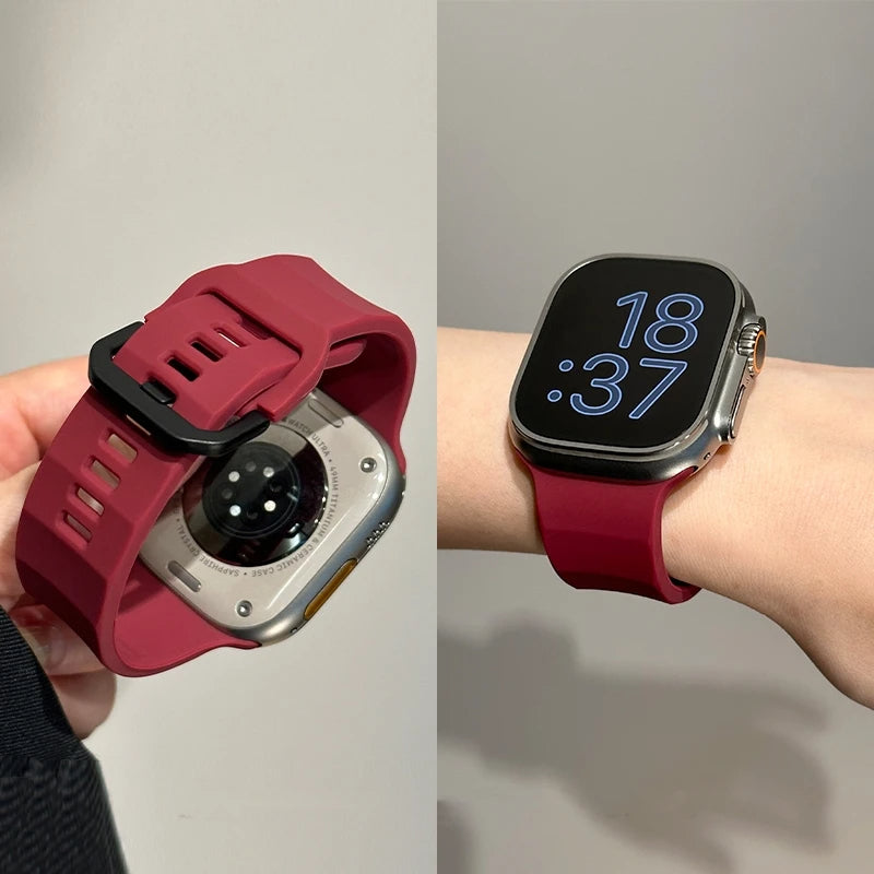 Premium Wave Surface Style Silicone Strap By iSerieshub Compatible for iWatch