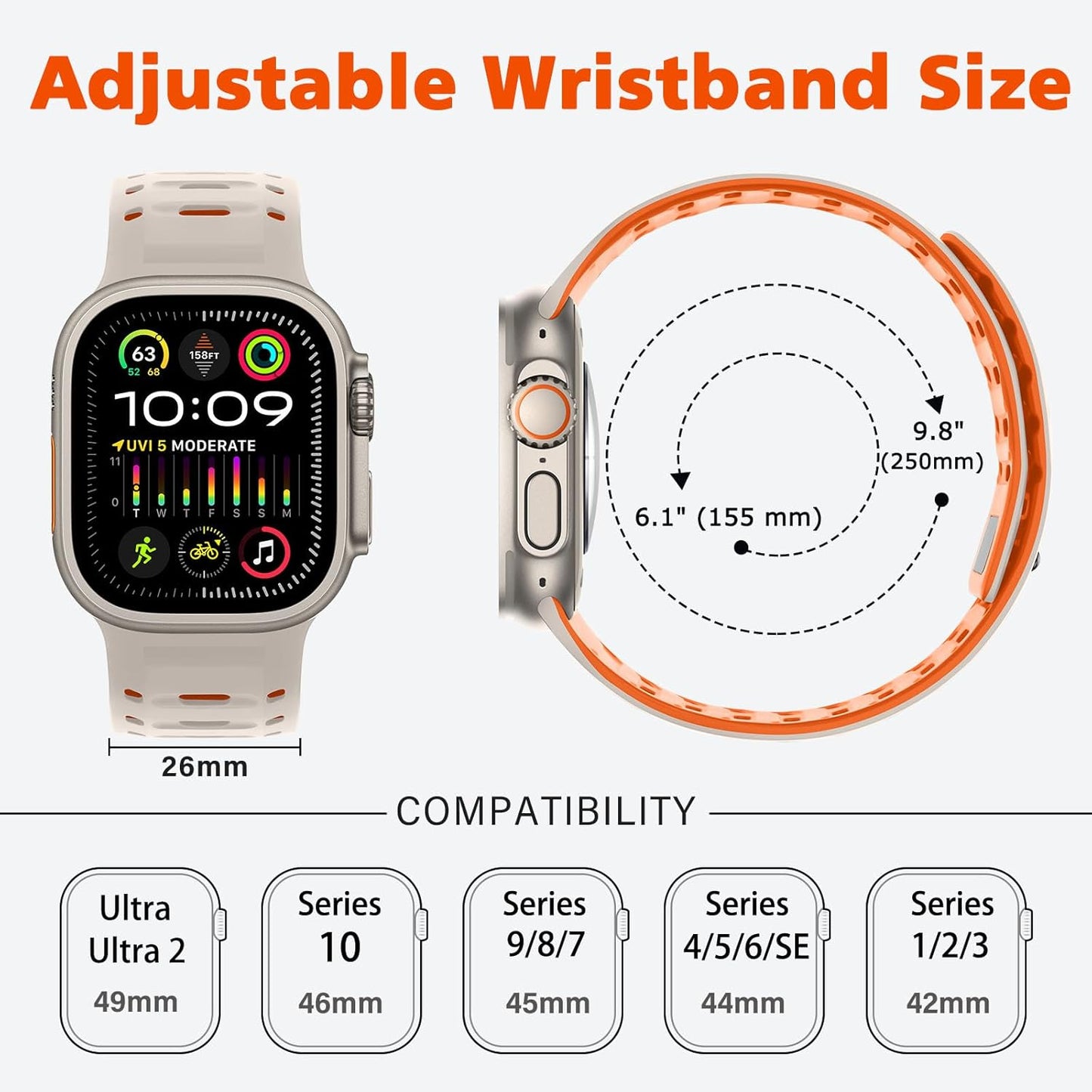 Premium RYB Silicone Magnetic Loop By iSerieshub Compatible For Apple Watch
