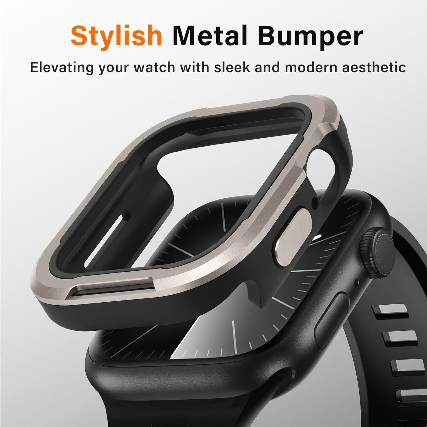 Premium Rugged Metal Bumper Case by iSerieshub Compatible For Apple Watch