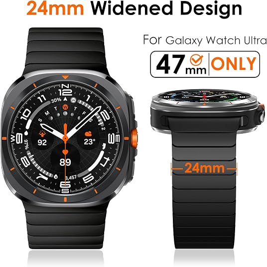Luxury Ceramic Stainless Steel Band for Samsung Galaxy Watch Ultra 2/Ultra 1 – 47mm