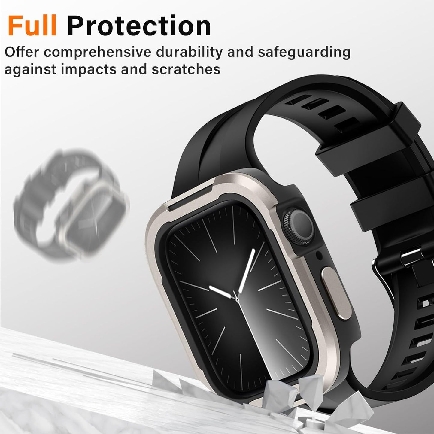 Premium Rugged Metal Bumper Case by iSerieshub Compatible For Apple Watch