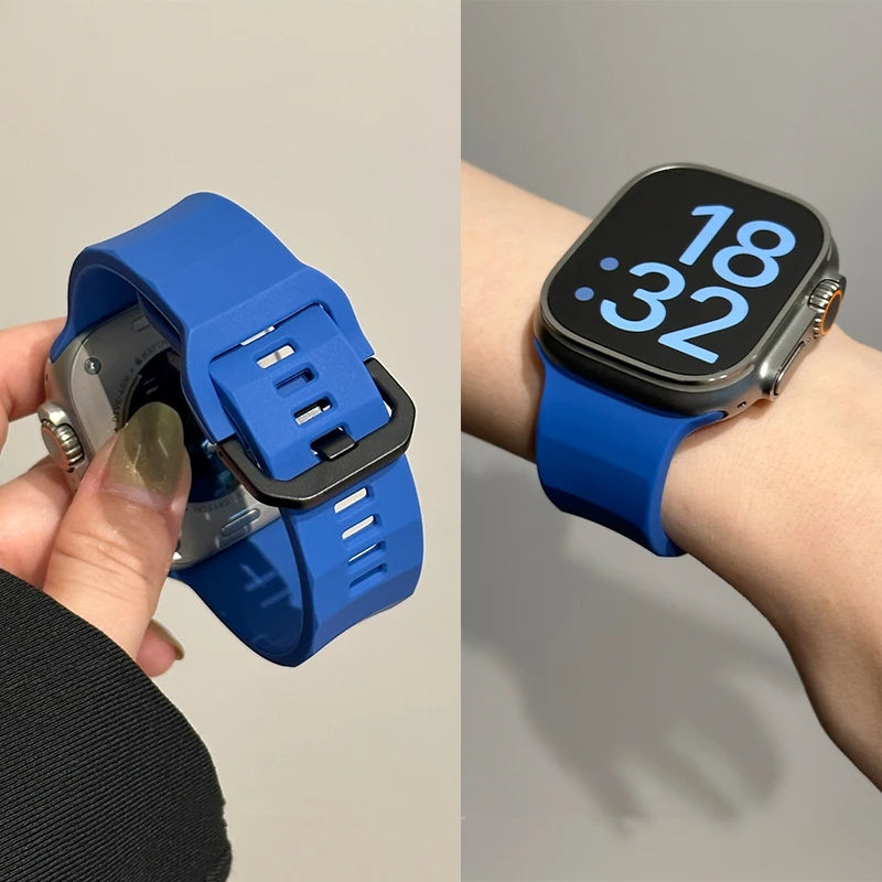 Premium Wave Surface Style Silicone Strap By iSerieshub Compatible for iWatch