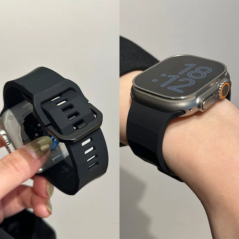 Premium Wave Surface Style Silicone Strap By iSerieshub Compatible for iWatch