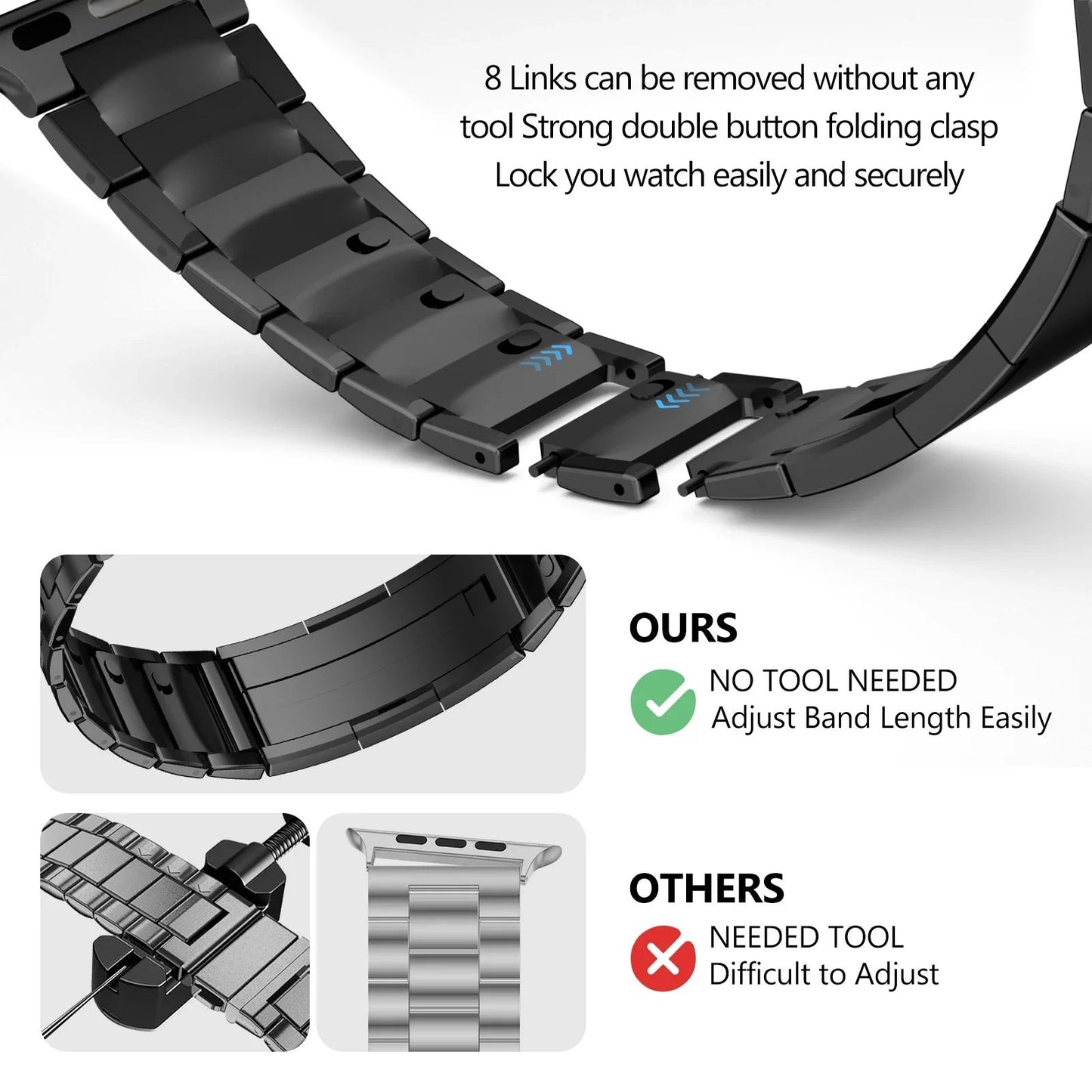 Luxury Titanium Quilk Release Band By iSerieshub Compatible For Appe Watch