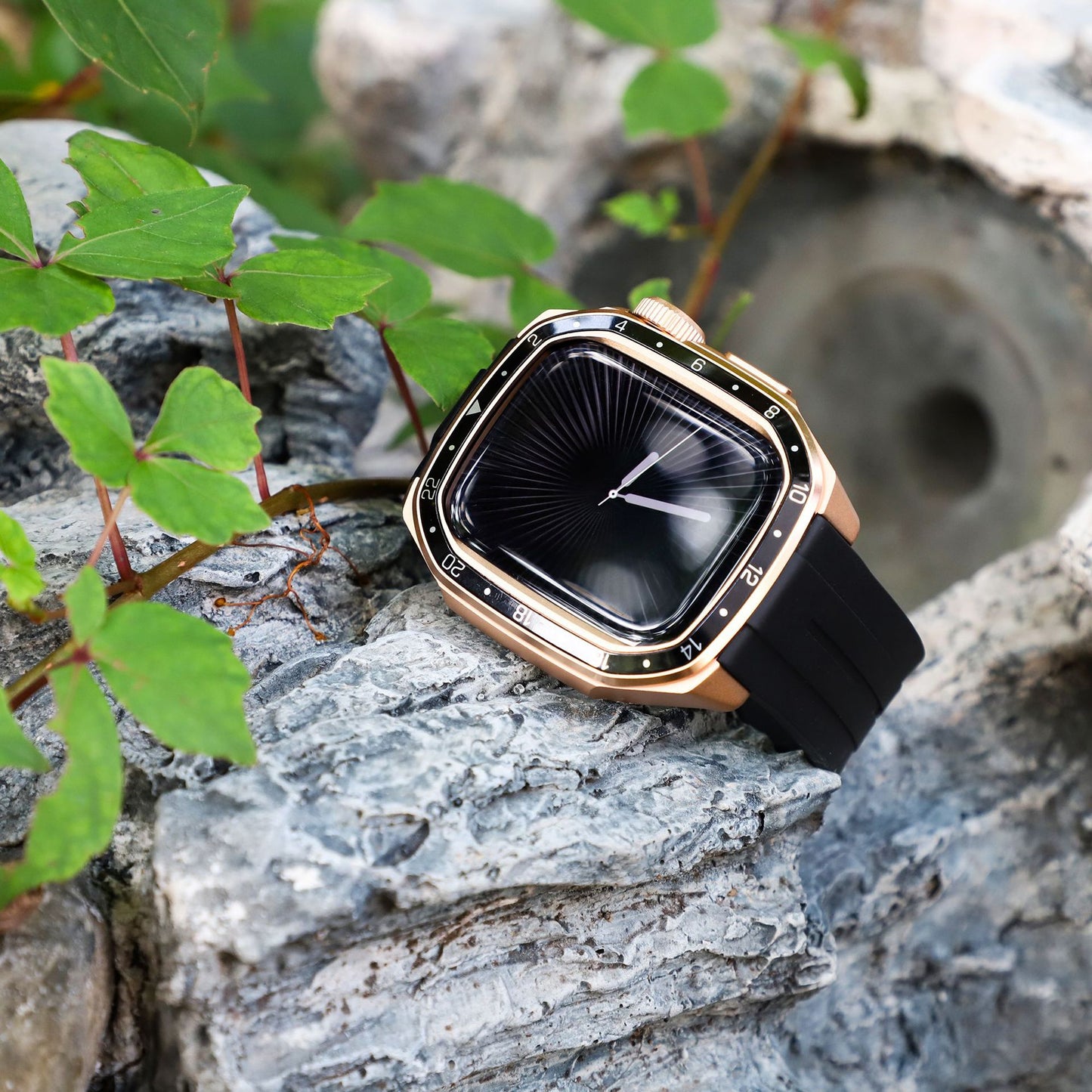 Luxury Metal Scale Ring Case With Straps By iSerieshub Compatible For Apple Watch