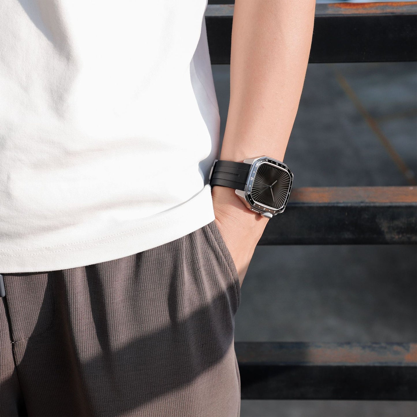 Luxury Metal Scale Ring Case With Straps By iSerieshub Compatible For Apple Watch