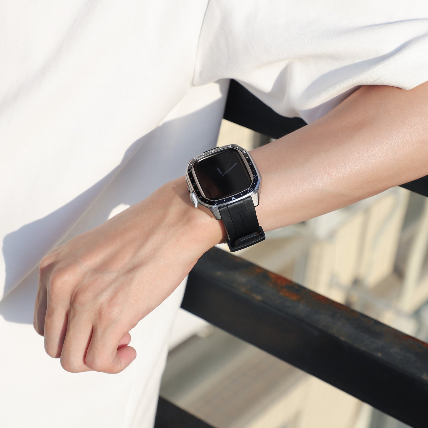 Luxury Metal Scale Ring Case With Straps By iSerieshub Compatible For Apple Watch