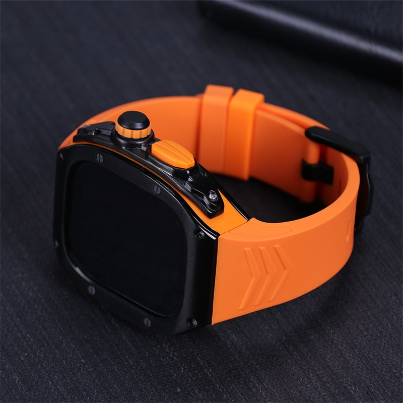 49MM Luxury Modification Kit Metal Case+Rubber Silicone Straps By iSer