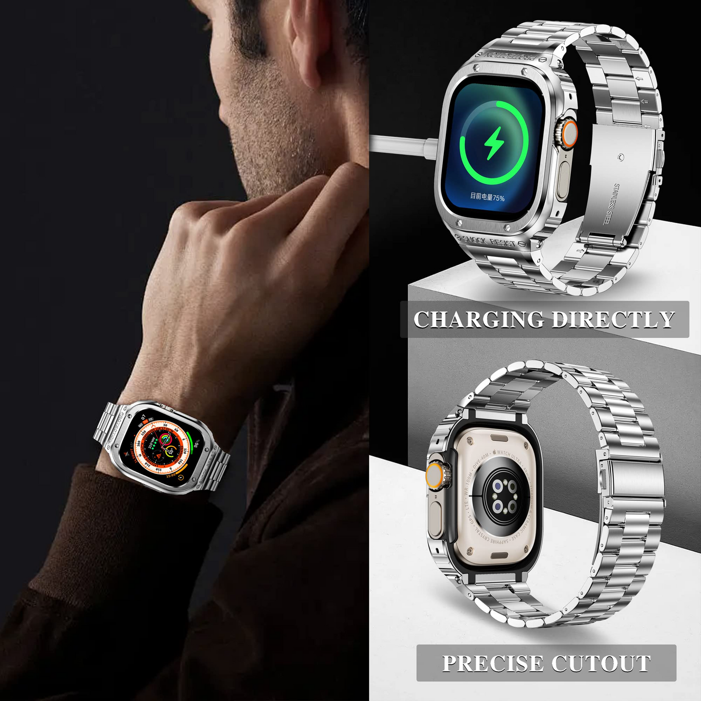 49MM Luxury Modification Richard Armor Metal Kit By iSerieshub Compatible For iWatch Ultra