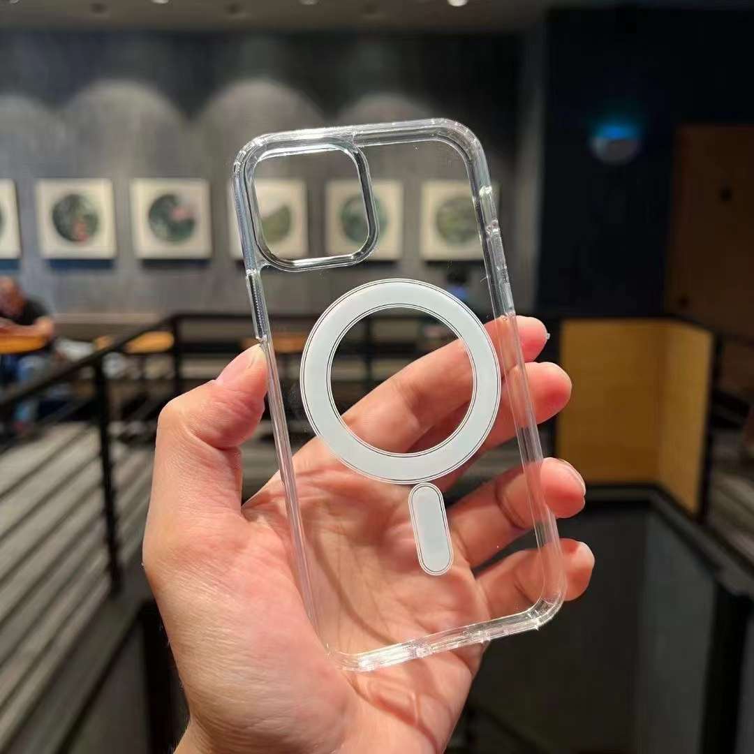 Premium Transparent Ultra Hybrid Mag Safe Compatible TPU & PC Back Case By iSerieshub For iPhone