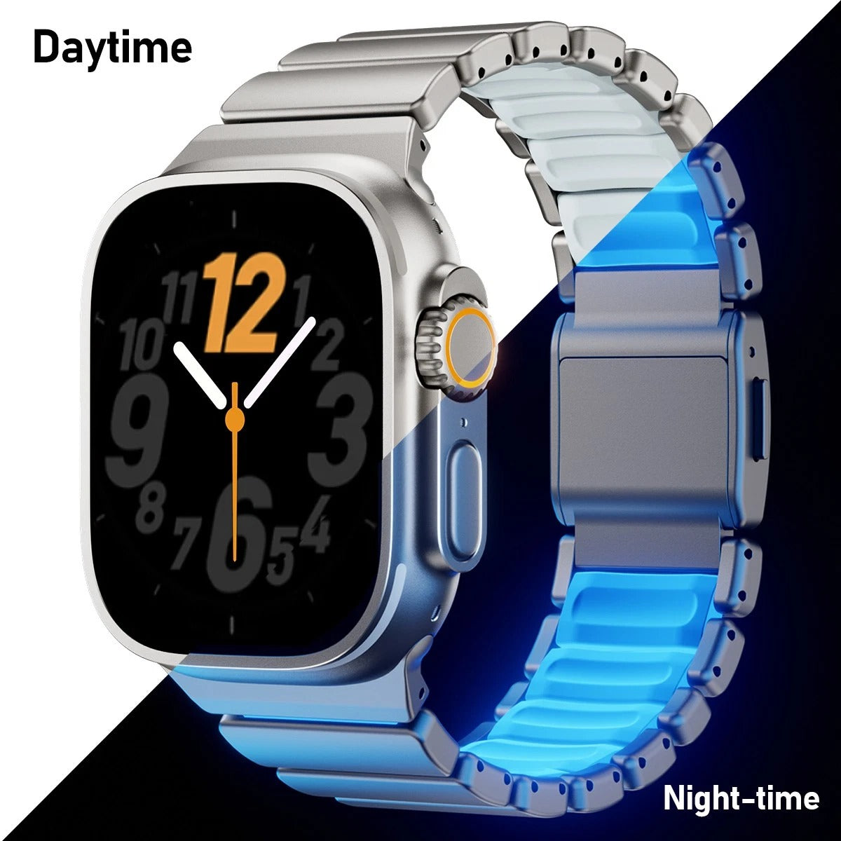 Luxury Titanium Dual Layer Silicone Magnetic Link Bands By Iserieshub Compatible For Apple Watch