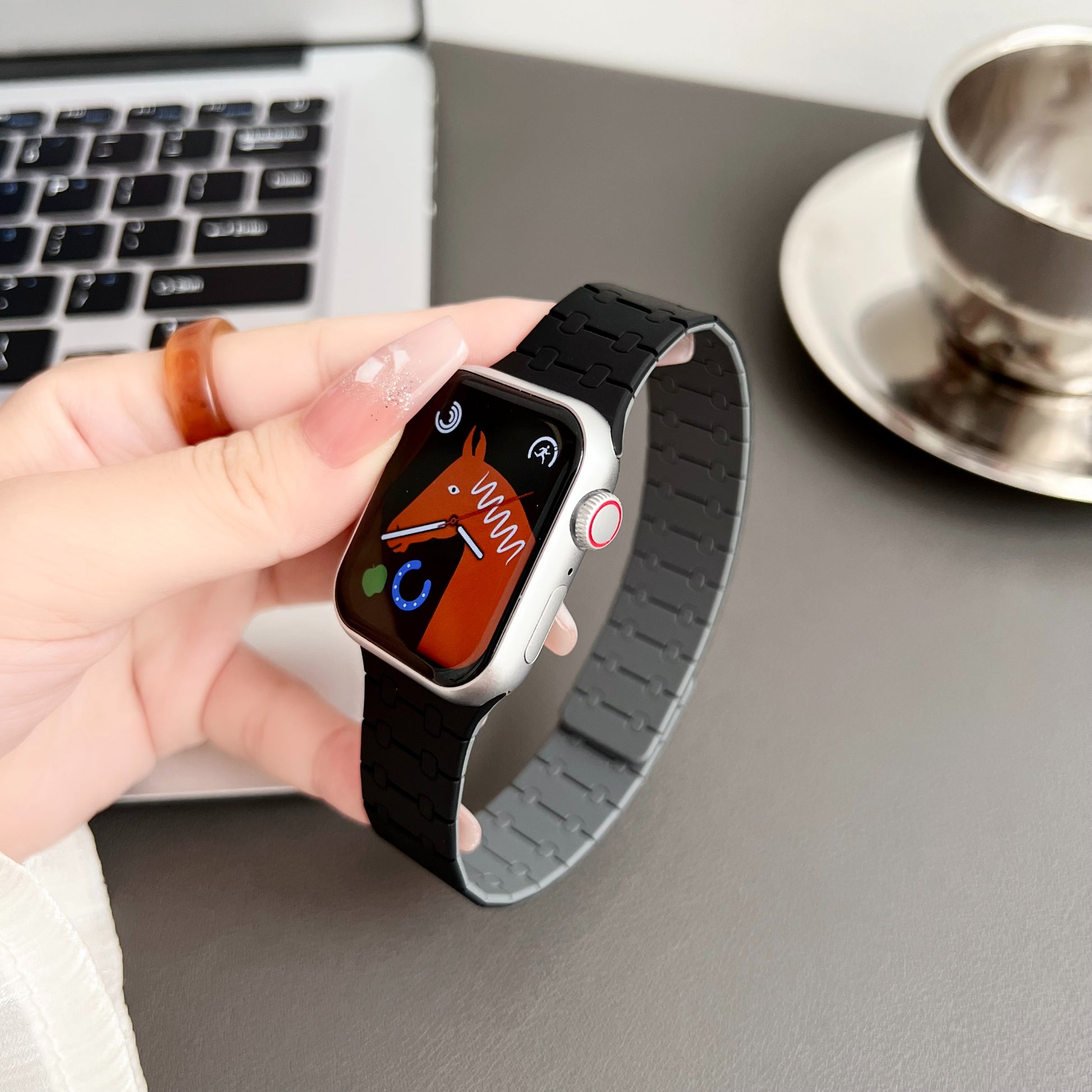 Premium AP Magnetic Silicone Loop By iSerieshub Compatible For iWatch