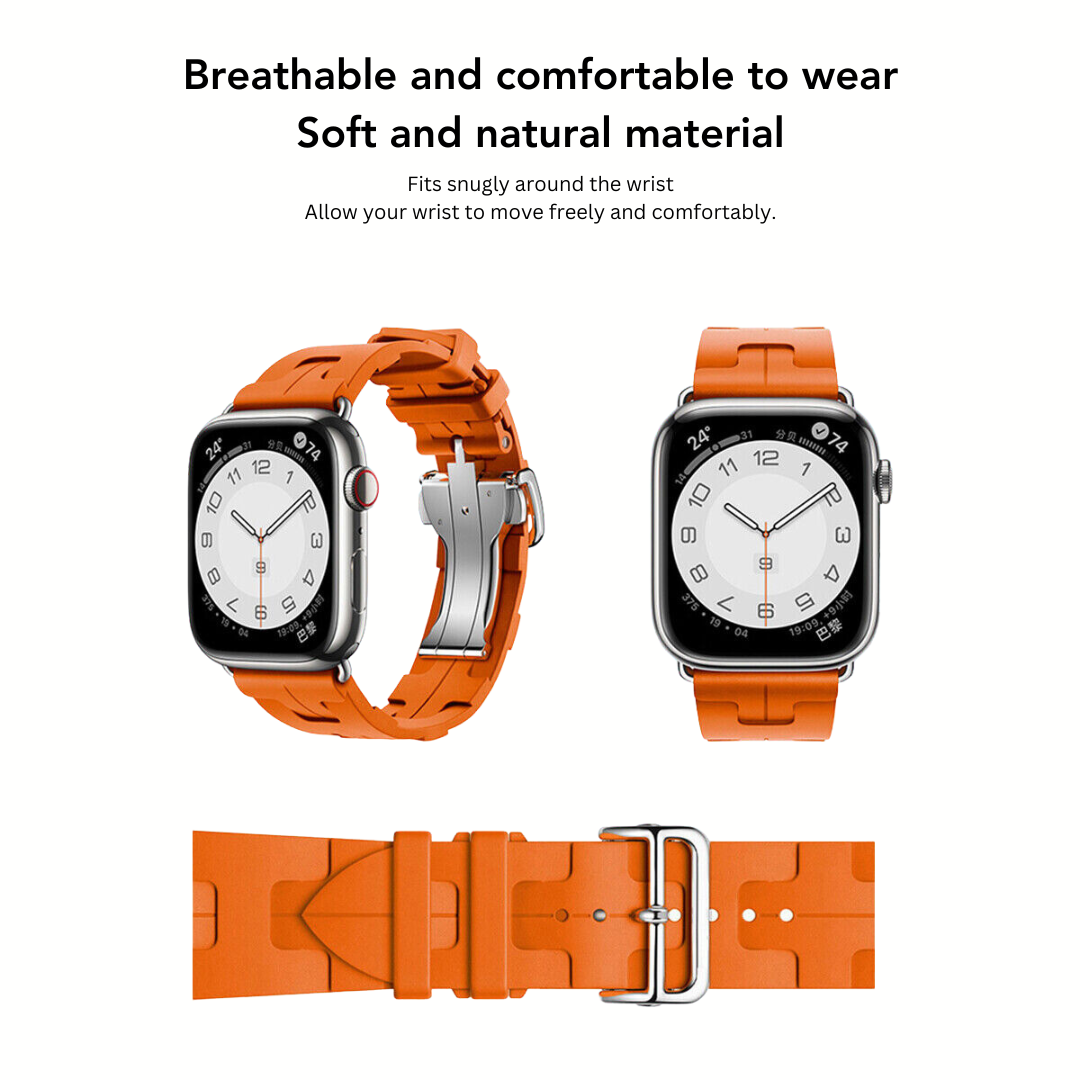 Hermes Orange Hermes Leather Band Apple Watch Series Hermes 44mm