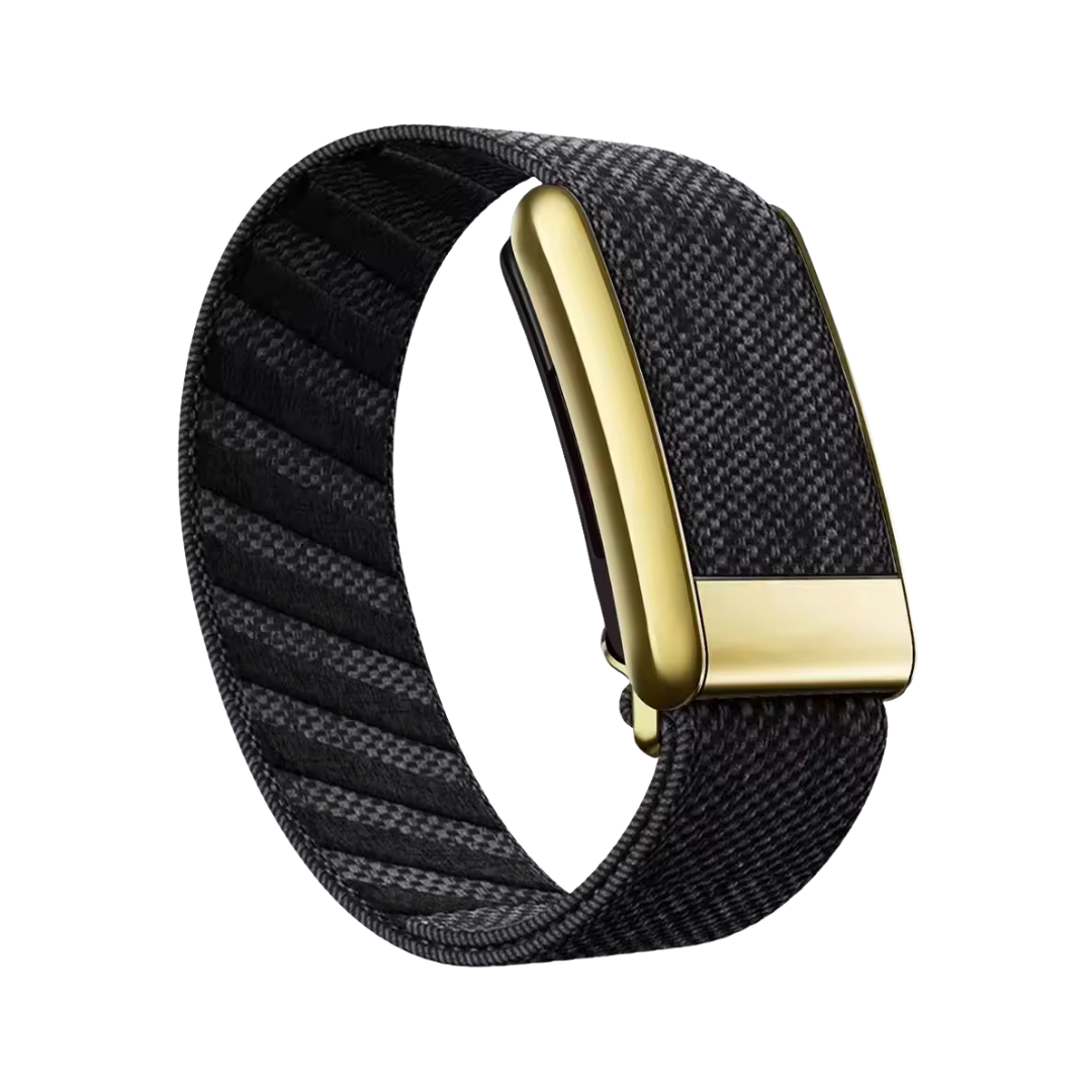 Premium Woven Nylon Velcro Strap with Gold Case – Compatible with WHOOP 5.0