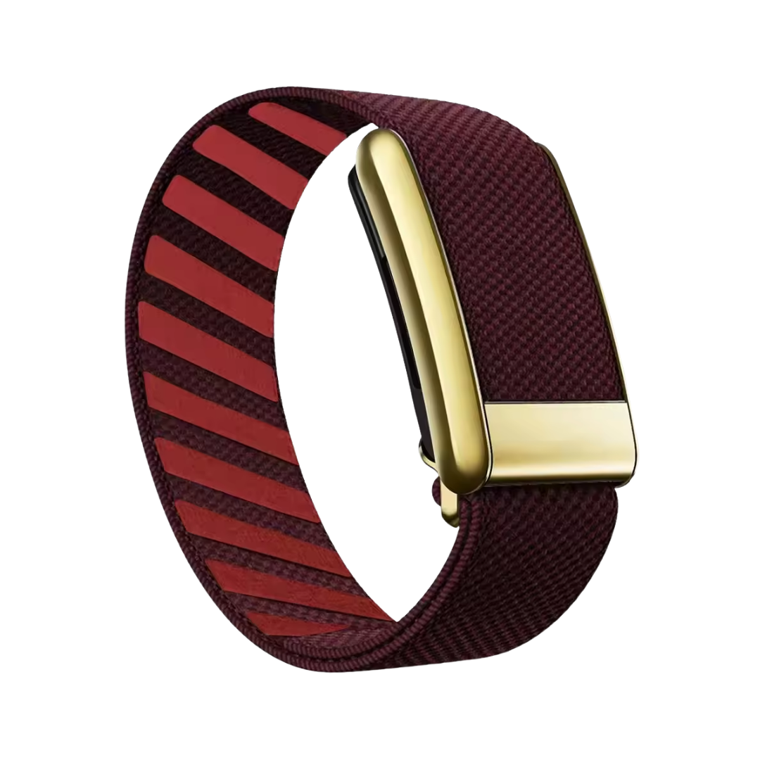 Premium Woven Nylon Velcro Strap with Gold Case – Compatible with WHOOP 5.0