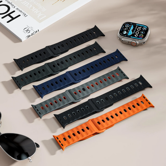 Premium Ultra Wide Rugged Silicone Band By iSerieshub Compatible For Apple Watch