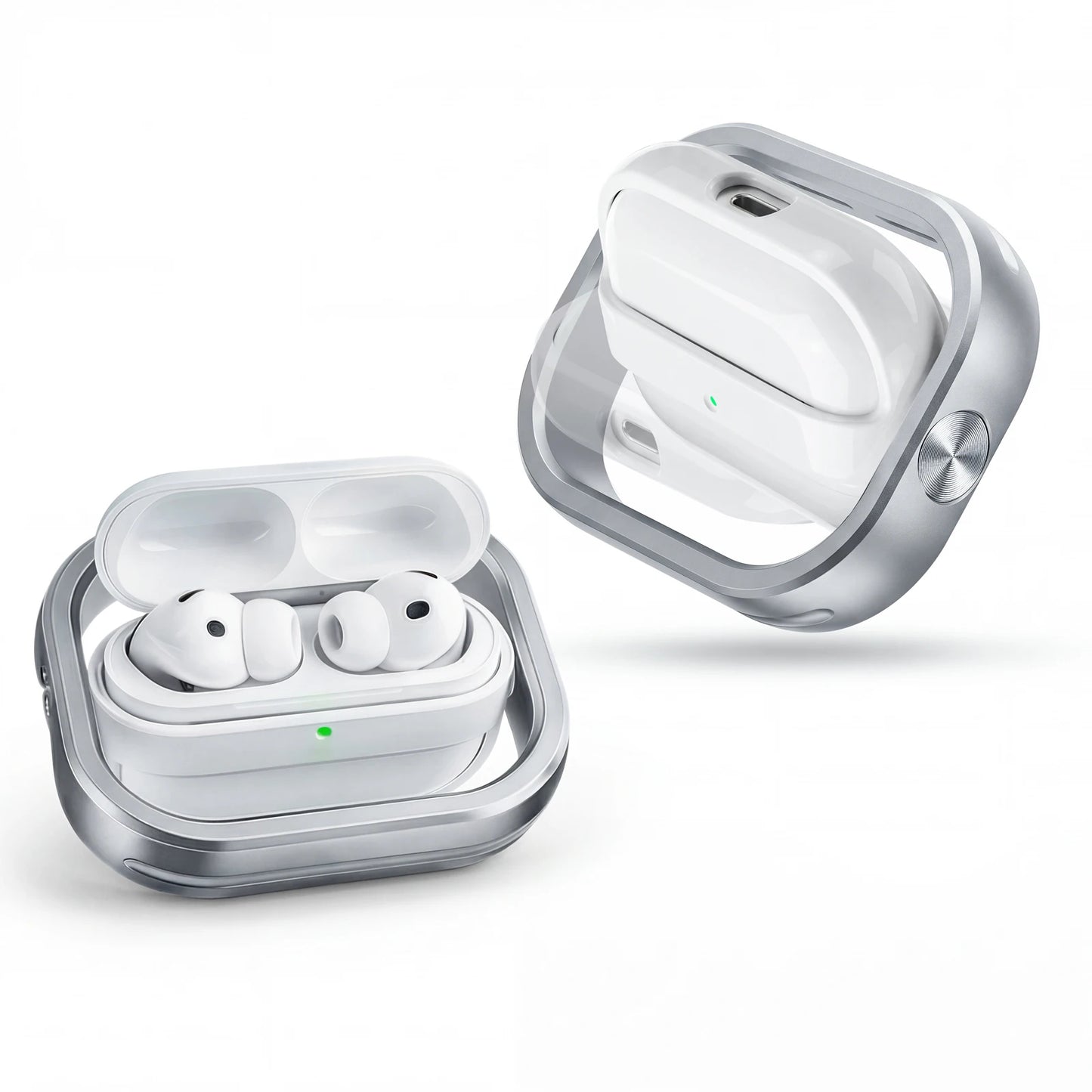 Luxury 360° Rotating Metal Frame Case for AirPods