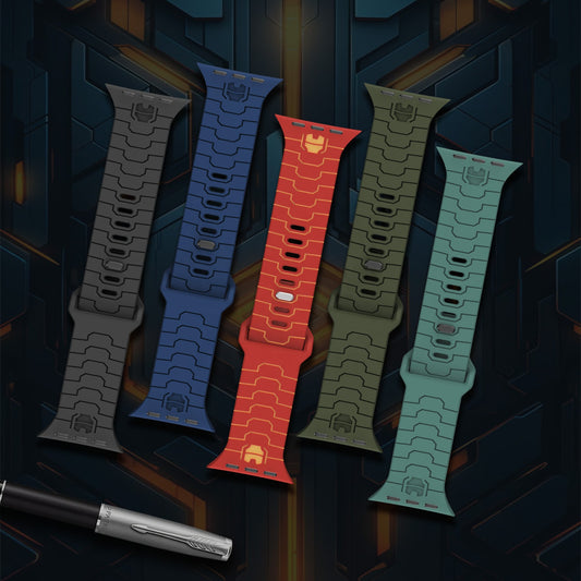 Premium Ironman Pattern Silicone Sports Bands By iSerieshub Compatible For Apple Watch