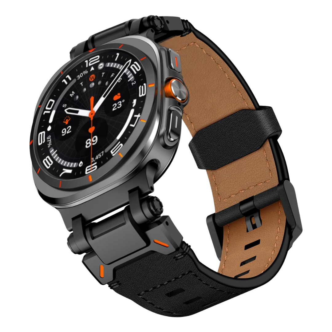 Luxury Rugged Genuine Leather Band for Samsung Galaxy Watch Ultra 2/Ultra 1 – 47mm