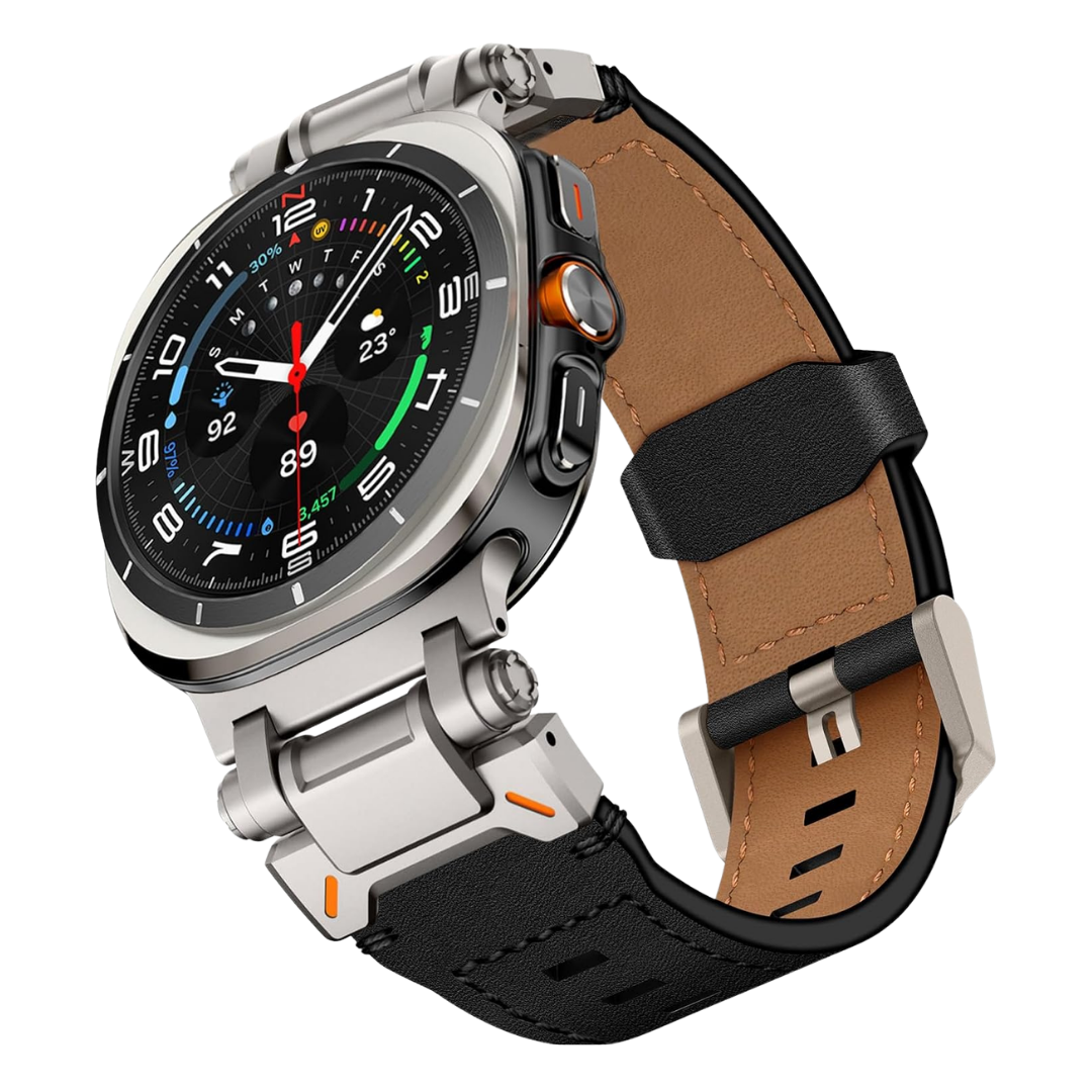 Luxury Rugged Genuine Leather Band for Samsung Galaxy Watch Ultra 2/Ultra 1 – 47mm