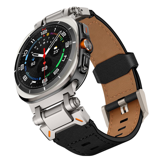 Luxury Rugged Genuine Leather Band for Samsung Galaxy Watch Ultra 2/Ultra 1 – 47mm