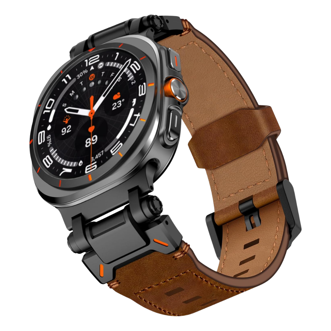 Luxury Rugged Genuine Leather Band for Samsung Galaxy Watch Ultra 2/Ultra 1 – 47mm