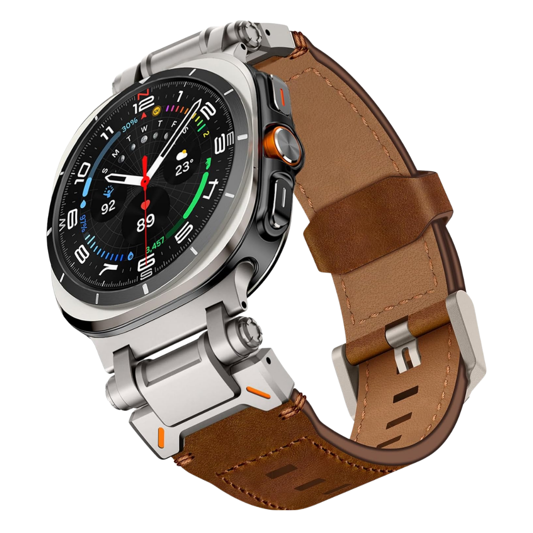 Luxury Rugged Genuine Leather Band for Samsung Galaxy Watch Ultra 2/Ultra 1 – 47mm