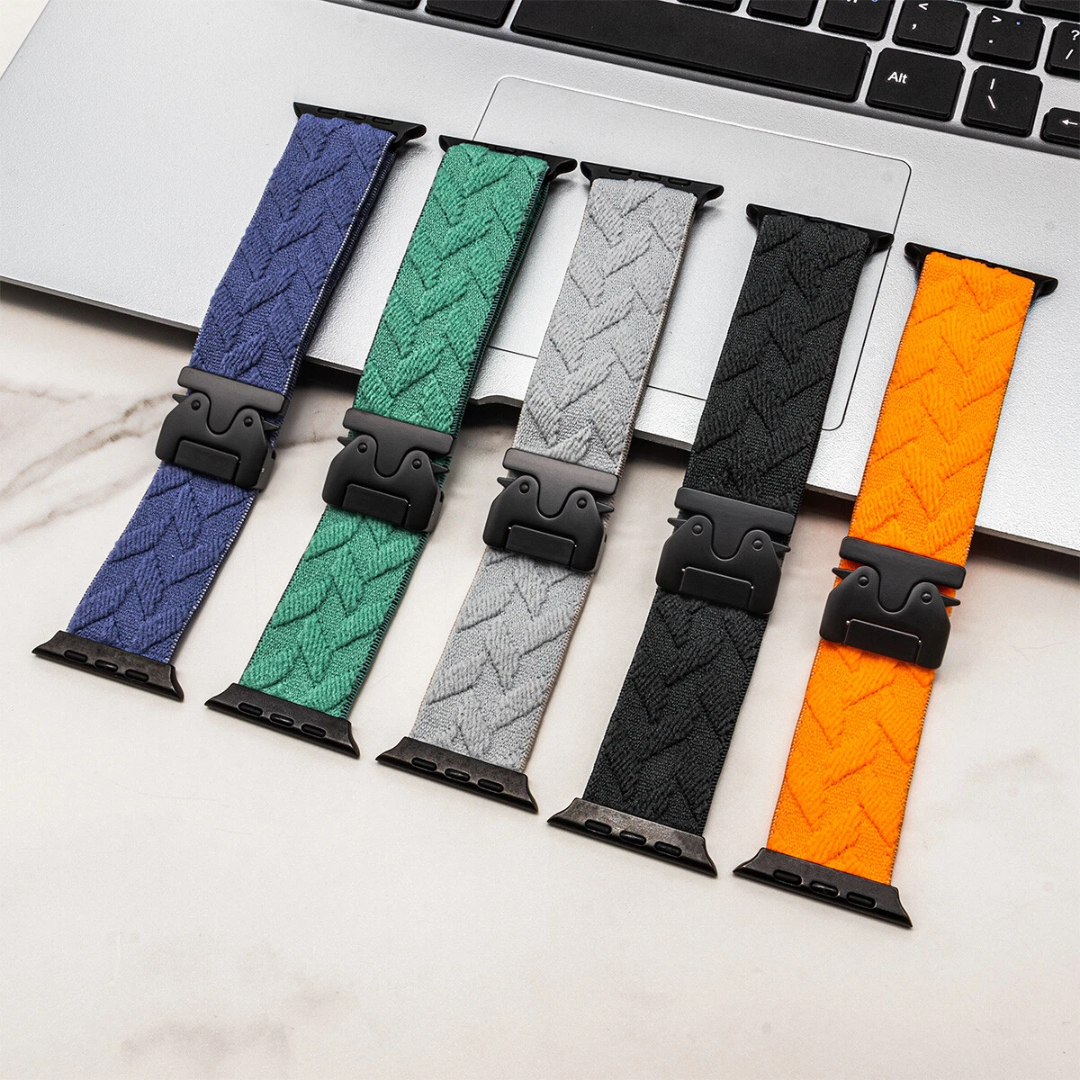 Premium Braided Nylon Strechy Sports Band by iSerieshub Comaptible For Apple Watch