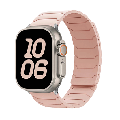 Premium Armor Magnetic Silicone Litchi Silicone Magnetic Loop By iSerieshub Comaptible For Apple Watch