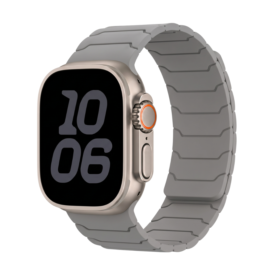 Premium Armor Magnetic Silicone Litchi Silicone Magnetic Loop By iSerieshub Comaptible For Apple Watch