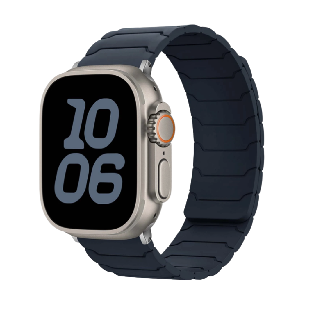 Premium Armor Magnetic Silicone Litchi Silicone Magnetic Loop By iSerieshub Comaptible For Apple Watch