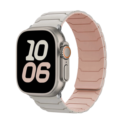 Premium Armor Magnetic Silicone Litchi Silicone Magnetic Loop By iSerieshub Comaptible For Apple Watch