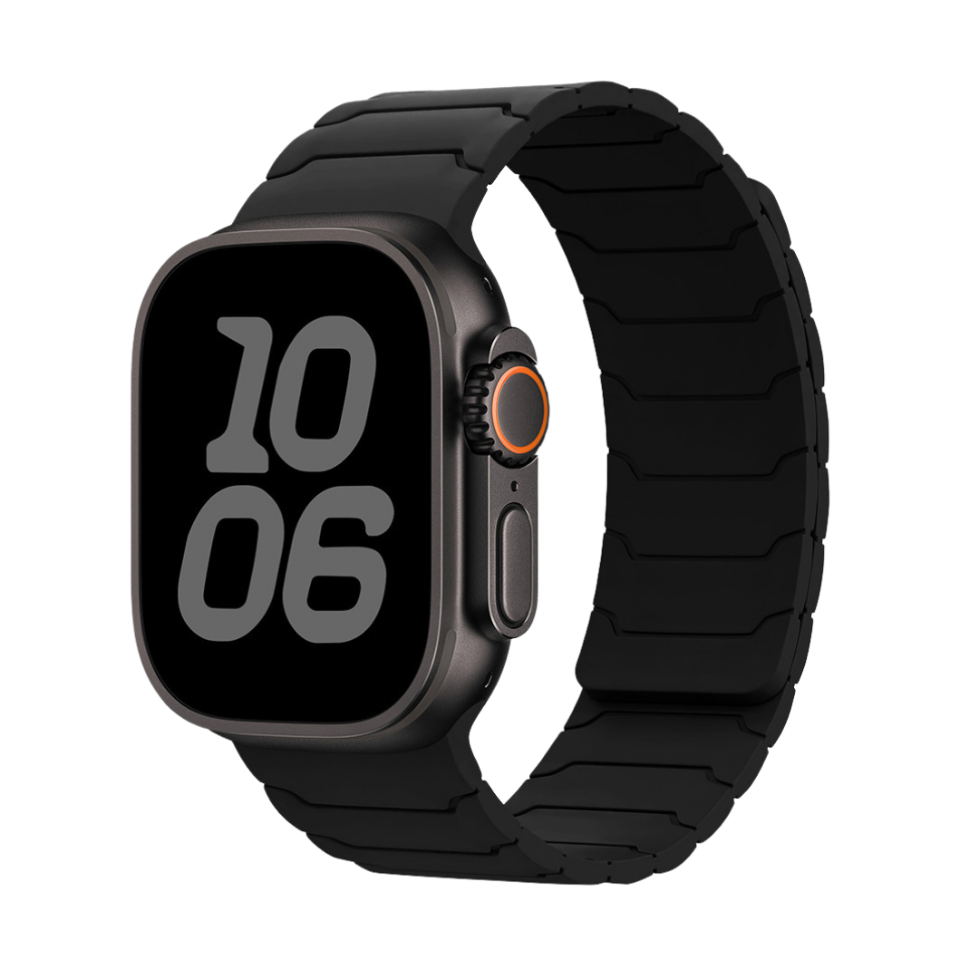 Premium Armor Magnetic Silicone Litchi Silicone Magnetic Loop By iSerieshub Comaptible For Apple Watch