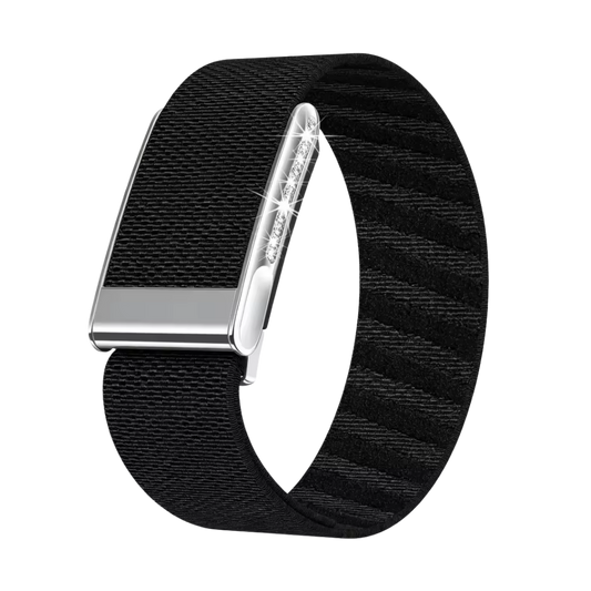 Luxury WHOOP 5.0 MG Cashmere Woven Velcro Band with Diamond Metal Frame