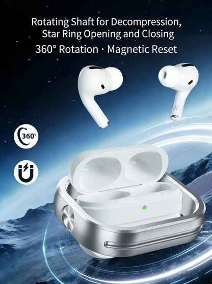 Luxury 360° Rotating Metal Frame Case for AirPods