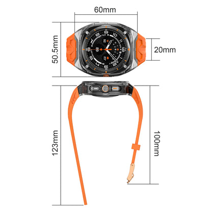 Transparent Designer Rugged Case with Silicone Band Compatible with Samsung Galaxy Watch Ultra 47mm