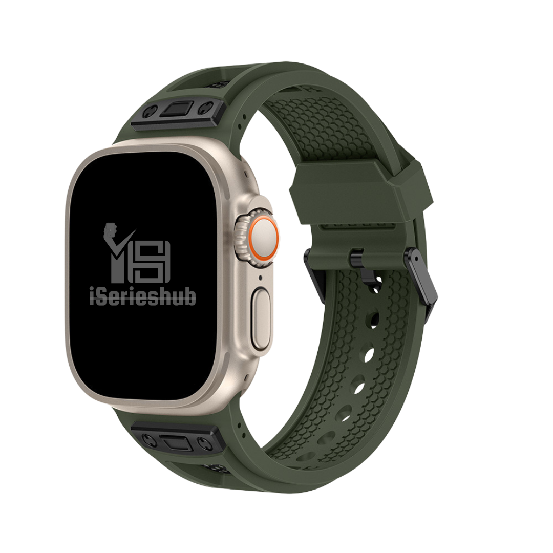 Premium Hexagonal Titanium Mesh Wide Sport Bands By iSerieshub Compatible for iWatch