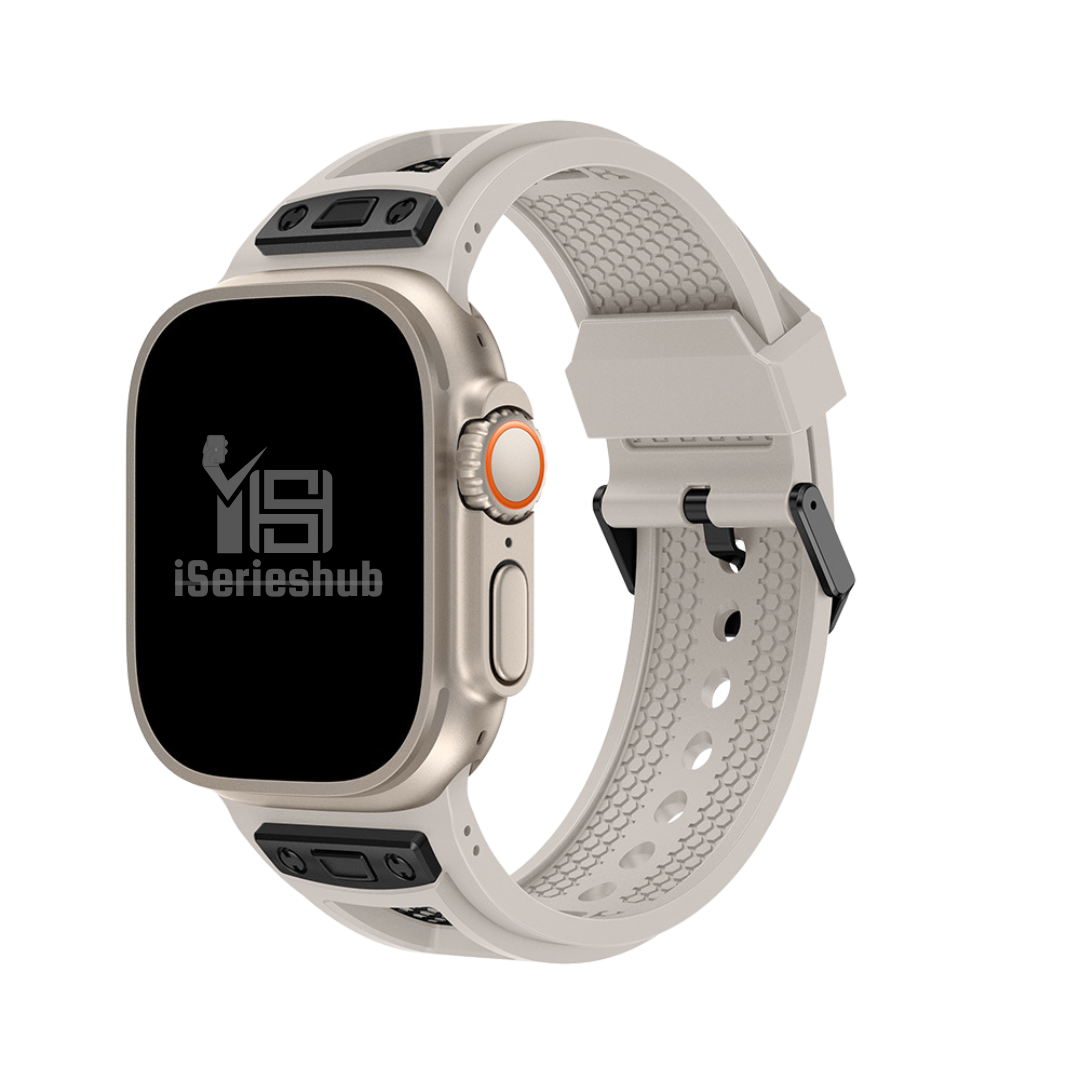 Premium Hexagonal Titanium Mesh Wide Sport Bands By iSerieshub Compatible for iWatch