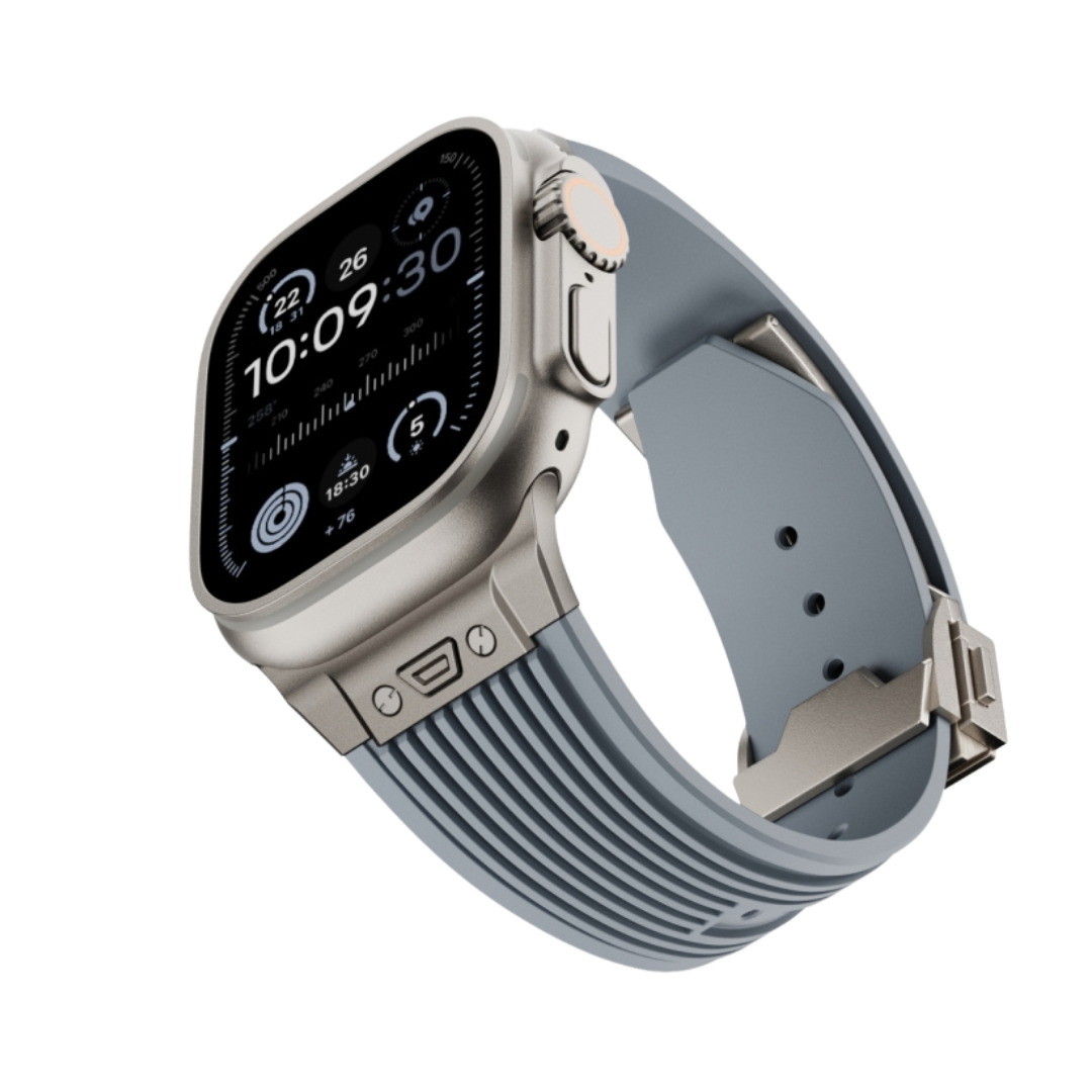 Premium Titanium Buckle Silicone Strap By iSerieshub Compatible For iWatch
