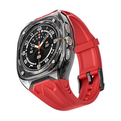 Transparent Designer Rugged Case with Silicone Band Compatible with Samsung Galaxy Watch Ultra 47mm